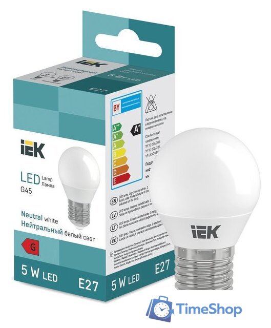 Светодиодная лампочка IEK LED Globe G45 400lm 4000K E27 - Изображение №1 — Интернет-магазин Time-Shop