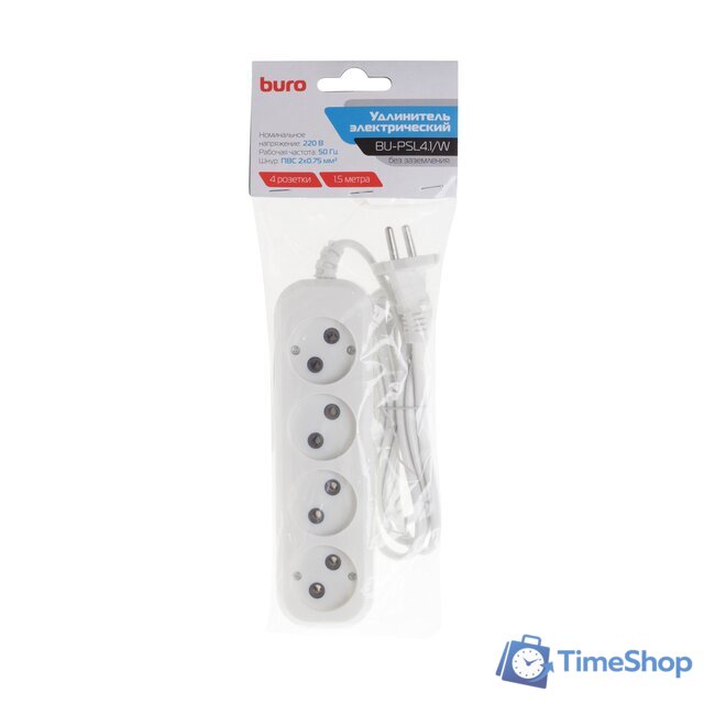 Удлинитель Buro BU-PSL4.1/W - Изображение №3 — Интернет-магазин Time-Shop