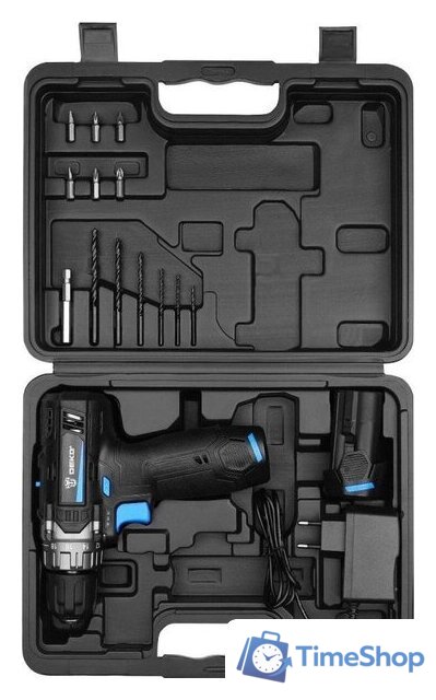 Дрель-шуруповерт Deko ZKCD12 SET6 084-1040 (с 2-мя АКБ, кейс) - Изображение №2 — Интернет-магазин Time-Shop