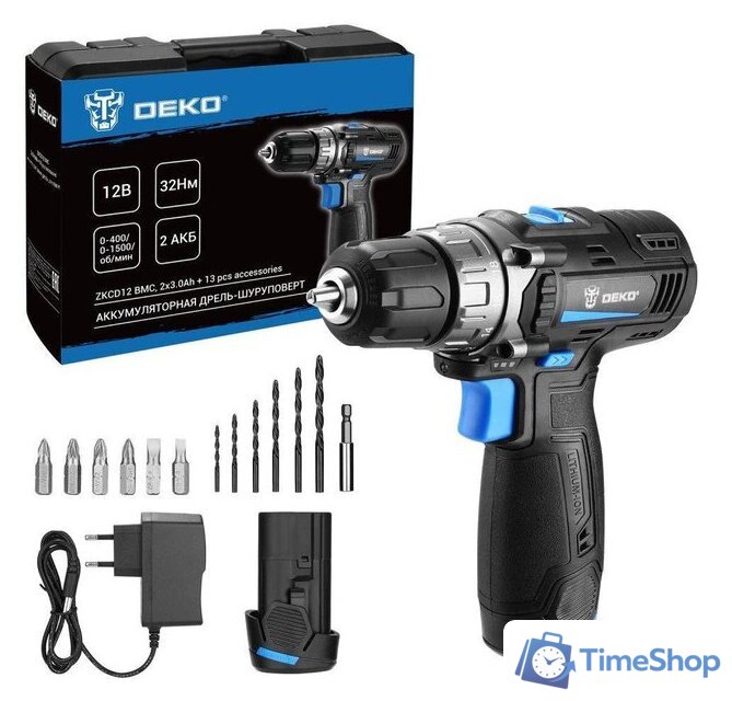 Дрель-шуруповерт Deko ZKCD12 SET6 084-1040 (с 2-мя АКБ, кейс) - Изображение №1 — Интернет-магазин Time-Shop