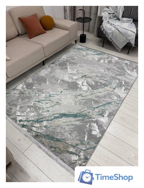 Ковер для жилой комнаты Radjab Carpet Афина Прямоугольник 9012A 12892RK (3x5, Grey/Green) - Изображение №2 — Интернет-магазин Time-Shop