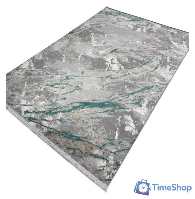 Ковер для жилой комнаты Radjab Carpet Афина Прямоугольник 9012A 12892RK (3x5, Grey/Green) - Изображение №1 — Интернет-магазин Time-Shop