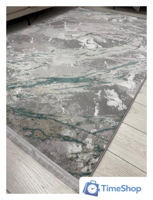 Ковер для жилой комнаты Radjab Carpet Афина Прямоугольник 9012A 12892RK (3x5, Grey/Green) - Изображение №5 — Интернет-магазин Time-Shop