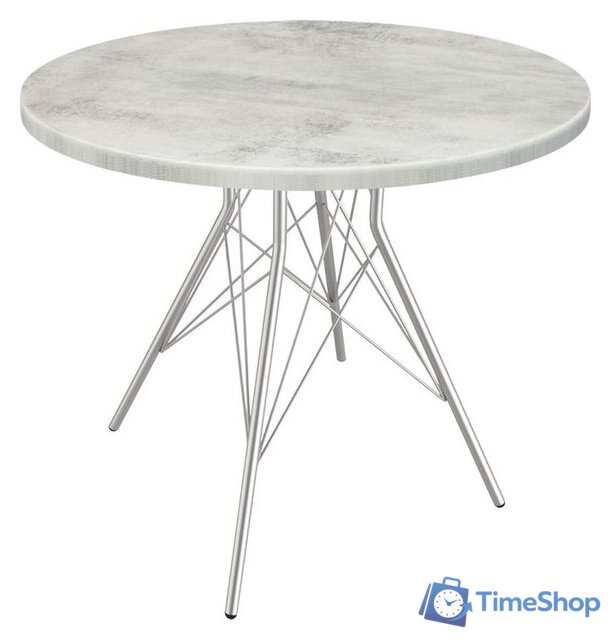 Кухонный стол Sheffilton SHT-TU2-1/80 МДФ (хром лак/бетон светлый) - Изображение №1 — Интернет-магазин Time-Shop