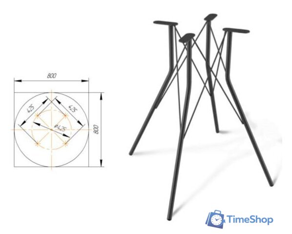 Кухонный стол Sheffilton SHT-TU2-1/80 МДФ (хром лак/бетон светлый) - Изображение №8 — Интернет-магазин Time-Shop