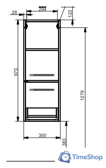 Эстет Шкаф-полупенал Elin R 35x36.6x97 ФР-00003354 - Изображение №4 — Интернет-магазин Time-Shop