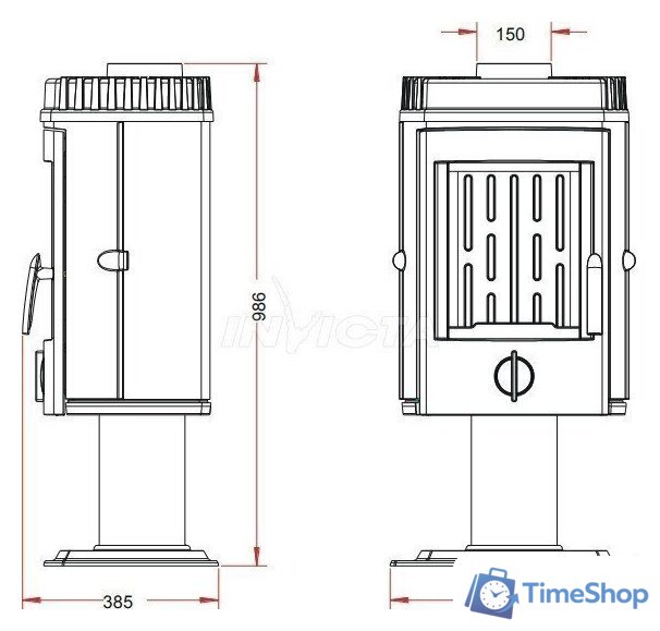 Свободностоящая печь-камин Invicta MESNIL 6136-44 - Изображение №3 — Интернет-магазин Time-Shop