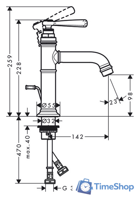 Смеситель Axor Montreux 16515000 (хром) - Изображение №2 — Интернет-магазин Time-Shop