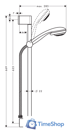 Душевой гарнитур  Hansgrohe Crometta 85 (27767000) - Изображение №2 — Интернет-магазин Time-Shop