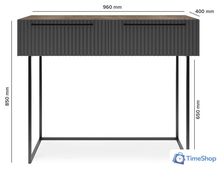 Консольный стол Shtabe Gross 6111 (RAL 7012/H1181/черный) - Изображение №6 — Интернет-магазин Time-Shop