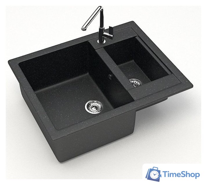Кухонная мойка MARRBAXX Карельский камень модель 19/Q4 (черный) - Изображение №2 — Интернет-магазин Time-Shop