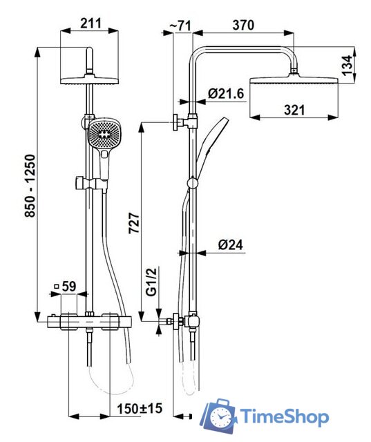 Душевая система  KFA Armatura Malaga 575691000 - Изображение №2 — Интернет-магазин Time-Shop