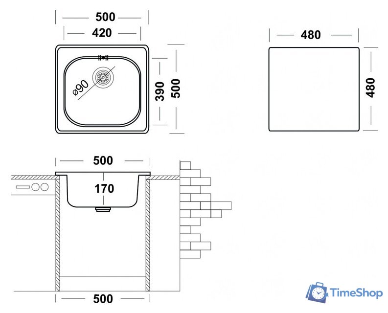 Кухонная мойка Ukinox Спектр SPM500.500-GT6K-C - Изображение №2 — Интернет-магазин Time-Shop