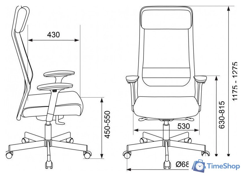 Офисное кресло Бюрократ T-995 (черный TW-01, сетка/ткань) - Изображение №13 — Интернет-магазин Time-Shop