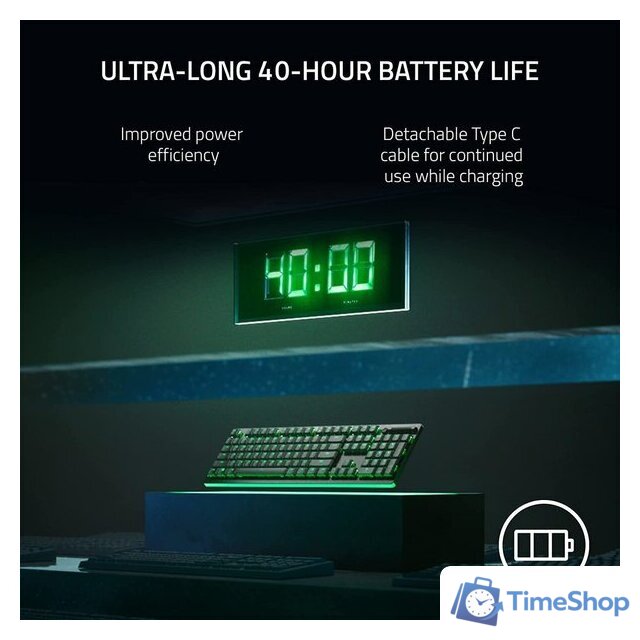 Клавиатура Razer Deathstalker V2 Pro Wireless (черный, Razer Low Profile Optical Purple, нет кириллицы) - Изображение №10 — Интернет-магазин Time-Shop