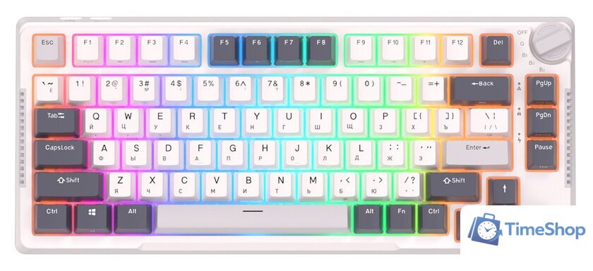 Клавиатура Royal Kludge RK-H81 RGB White Night (RK Cyan) - Изображение №1 — Интернет-магазин Time-Shop