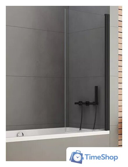 Стеклянная шторка для ванны NEW TRENDY New Soleo Black 90x140 P-0040 - Изображение №1 — Интернет-магазин Time-Shop