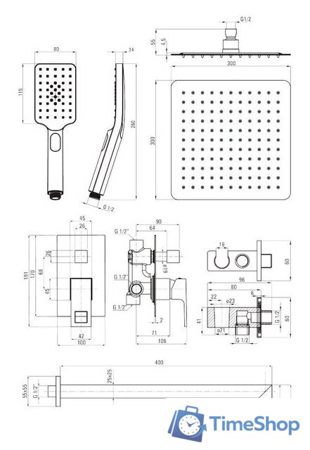 Душевая система  Deante Anemon NAC N9MP - Изображение №2 — Интернет-магазин Time-Shop