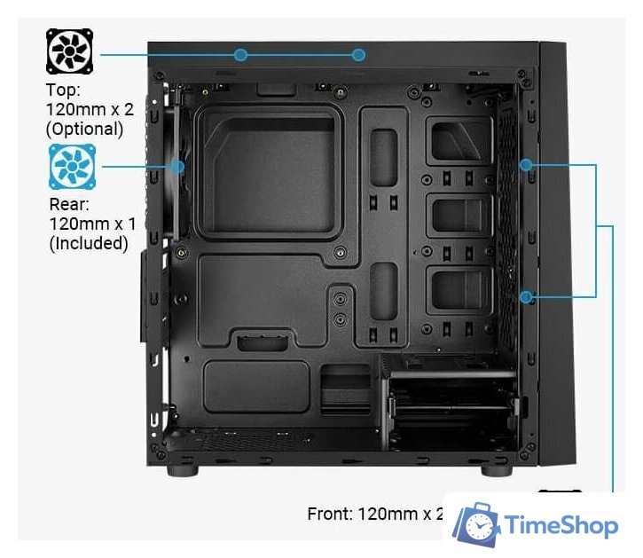 Корпус AeroCool Bolt Mini-G-BK-v1 - Изображение №4 — Интернет-магазин Time-Shop