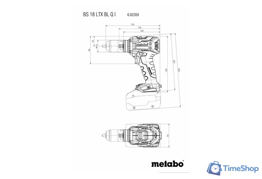 Дрель-шуруповерт Metabo BS 18 LTX BL Q I 602359840 (без АКБ, кейс) - Изображение №6 — Интернет-магазин Time-Shop