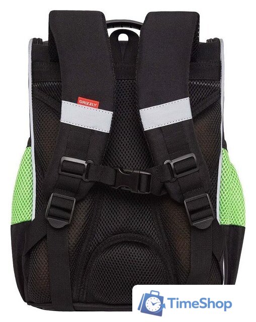 Школьный рюкзак Grizzly RAm-585-8 (черный/салатовый) - Изображение №2 — Интернет-магазин Time-Shop