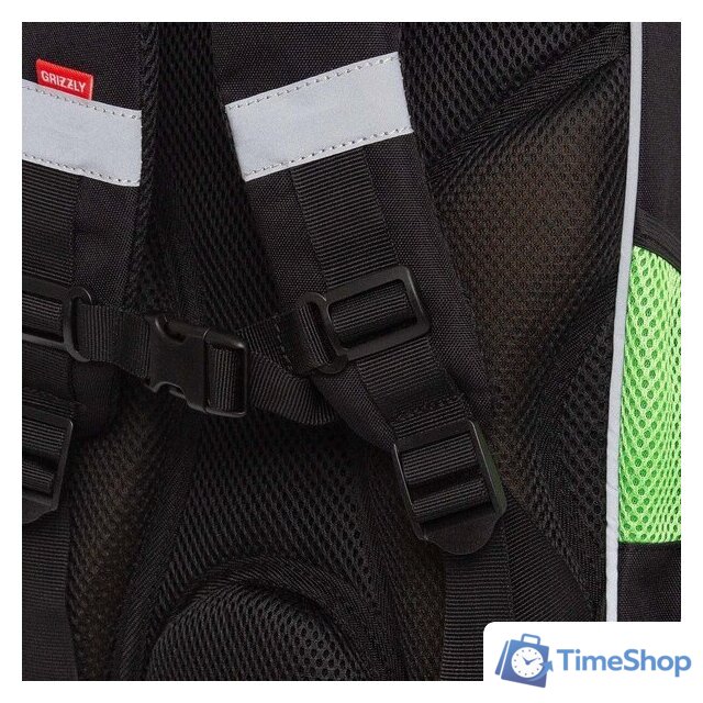 Школьный рюкзак Grizzly RAm-585-8 (черный/салатовый) - Изображение №7 — Интернет-магазин Time-Shop