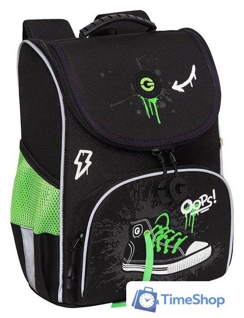 Школьный рюкзак Grizzly RAm-585-8 (черный/салатовый) - Изображение №1 — Интернет-магазин Time-Shop