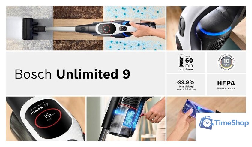 Пылесос Bosch Unlimited 9 BBS931WBA - Изображение №14 — Интернет-магазин Time-Shop