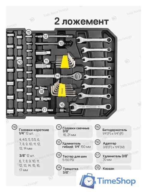 Универсальный набор инструментов WMC Tools 186-3(57357) - Изображение №17 — Интернет-магазин Time-Shop