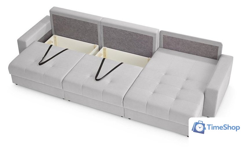 Угловой диван Mio Tesoro Манчестер 292 1.5ек-1.5ек-1.5пф (841 светло-серый) - Изображение №8 — Интернет-магазин Time-Shop