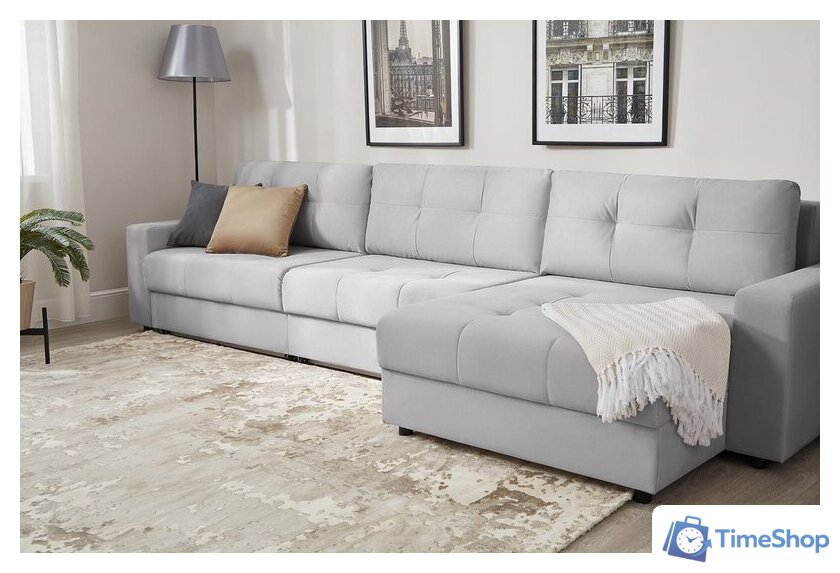 Угловой диван Mio Tesoro Манчестер 292 1.5ек-1.5ек-1.5пф (841 светло-серый) - Изображение №12 — Интернет-магазин Time-Shop