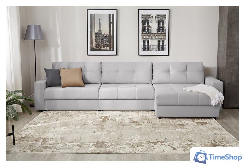 Угловой диван Mio Tesoro Манчестер 292 1.5ек-1.5ек-1.5пф (841 светло-серый) - Изображение №11 — Интернет-магазин Time-Shop