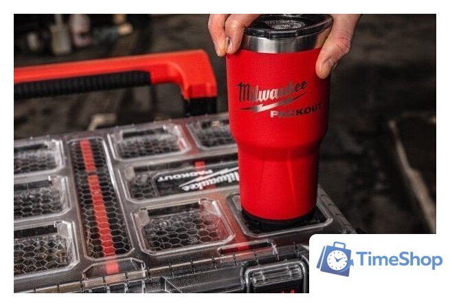 Термокружка Milwaukee Packout 0.591 л (красный) - Изображение №5 — Интернет-магазин Time-Shop