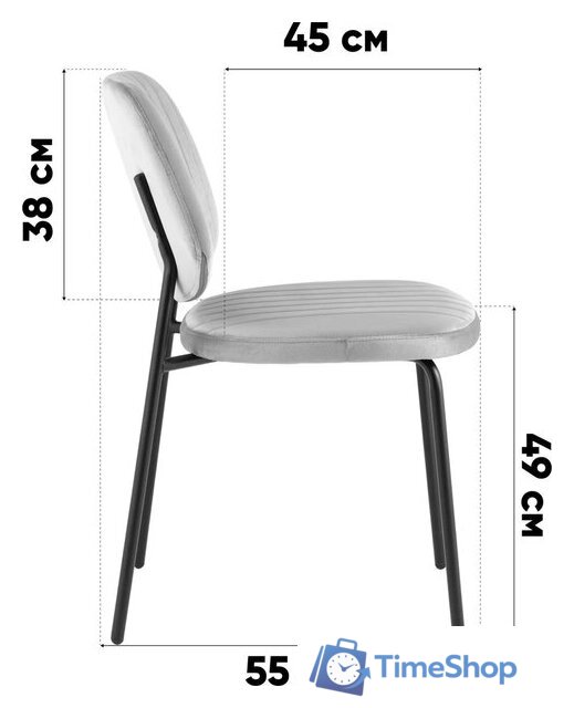 Стул Stool Group Patrys OS-2539-1P MH5115-15 (светло-серый, шенилл) - Изображение №10 — Интернет-магазин Time-Shop