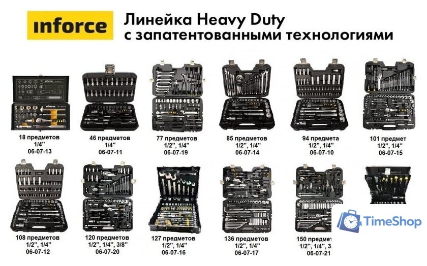 Универсальный набор инструментов Inforce 06-07-21 (150 предметов) - Изображение №31 — Интернет-магазин Time-Shop