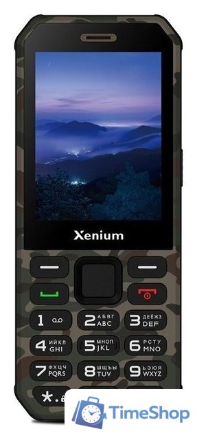 Кнопочный телефон Xenium X300 (зеленый камуфляж) - Изображение №2 — Интернет-магазин Time-Shop