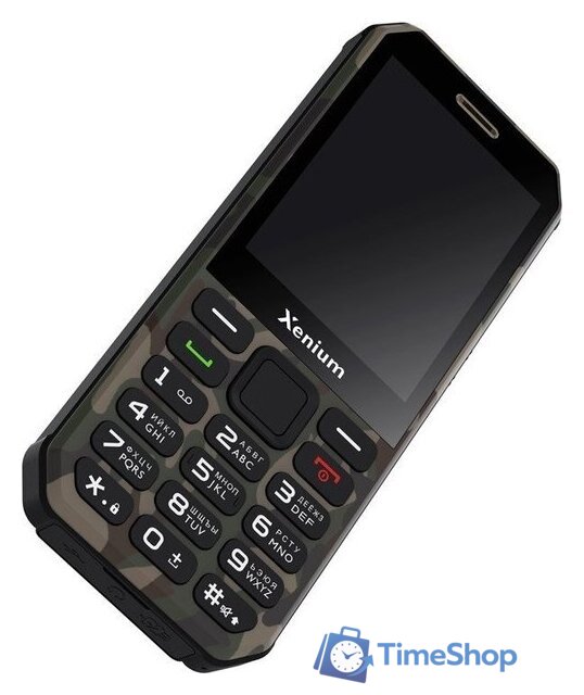 Кнопочный телефон Xenium X300 (зеленый камуфляж) - Изображение №6 — Интернет-магазин Time-Shop