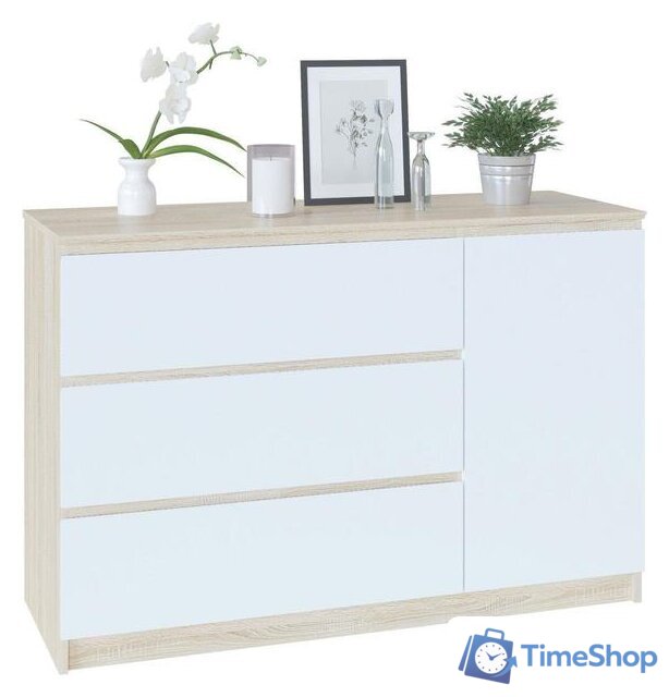 Комод Сокол Т-3Р (дуб сонома/белый) - Изображение №1 — Интернет-магазин Time-Shop