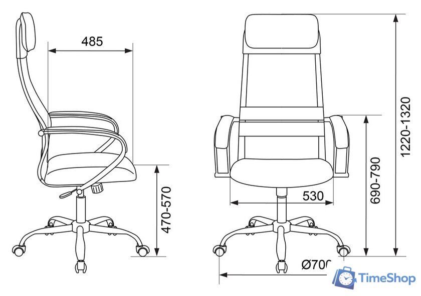 Офисное кресло Бюрократ CH-608SL/BLACK (черный) - Изображение №5 — Интернет-магазин Time-Shop