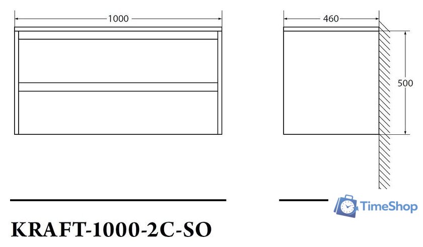  BelBagno Тумба под умывальник Kraft-1000-2C-SO-BO (bianco opaco) - Изображение №3 — Интернет-магазин Time-Shop