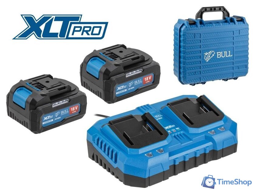 Аккумулятор с зарядным устройством Bull XLTpro 2329062 (18В/2x4 Ah + 18В) - Изображение №1 — Интернет-магазин Time-Shop