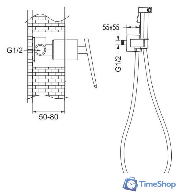 Гигиенический душ Rose R1605f - Изображение №2 — Интернет-магазин Time-Shop