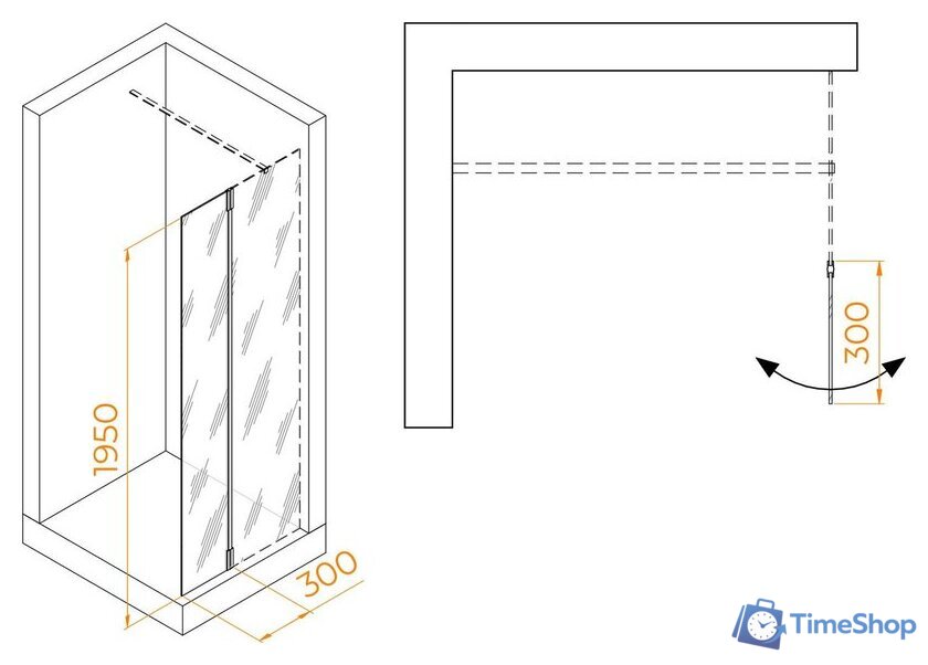 Душевая стенка RGW Z-071W 352207103-15 (белый/прозрачное стекло) - Изображение №3 — Интернет-магазин Time-Shop