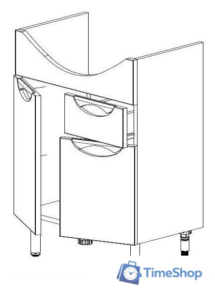  СанитаМебель Тумба Камелия 65 Д3 с умывальником Новая Грань - Изображение №2 — Интернет-магазин Time-Shop
