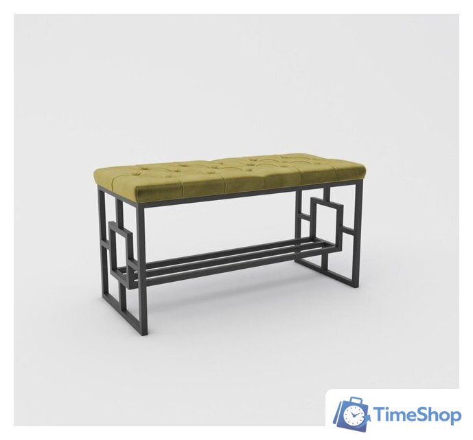 Банкетка Hype Mebel Квадро Люкс (черный/золото) - Изображение №1 — Интернет-магазин Time-Shop