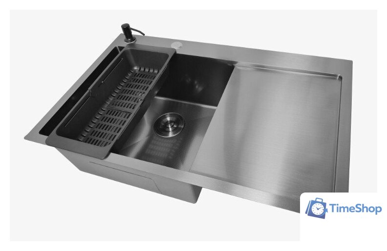 Кухонная мойка Stellar Decor S7850NB-L-D (нано черный) - Изображение №4 — Интернет-магазин Time-Shop