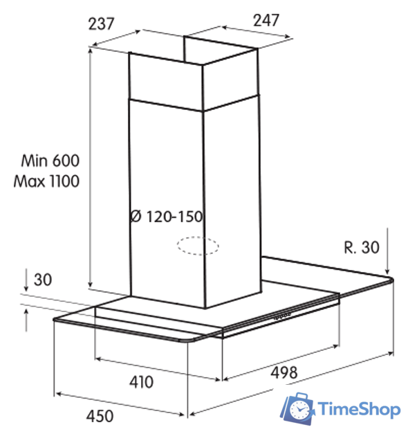 Кухонная вытяжка Jetair Molly P 60 INX PRF0004043A - Изображение №2 — Интернет-магазин Time-Shop