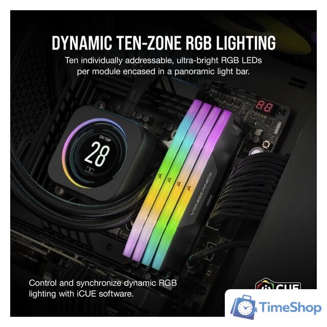 Оперативная память Corsair Vengeance RGB 2x32ГБ DDR5 6000 МГц CMH64GX5M2B6000Z40 - Изображение №3 — Интернет-магазин Time-Shop