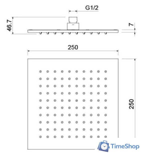 Душевая лейка Aquatek AQ2076CR - Изображение №3 — Интернет-магазин Time-Shop