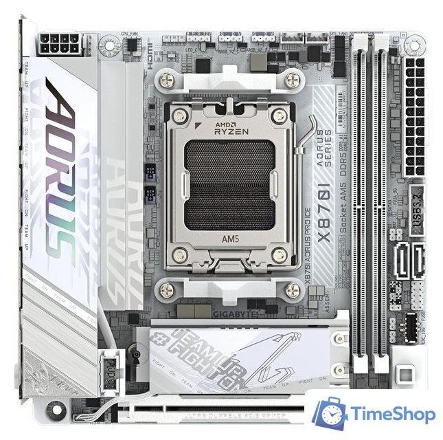 Материнская плата Gigabyte X870I Aorus Pro Ice (rev. 1.0) - Изображение №1 — Интернет-магазин Time-Shop